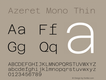 Azeret Mono Thin Version 1.002图片样张