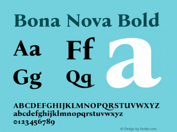 Bona Nova Bold Version 4.001; ttfautohint (v1.8.3)图片样张