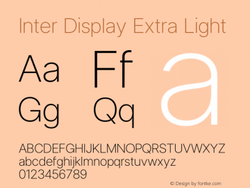 Inter Display Extra Light Version 3.019;git-270d423ba图片样张