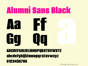 Alumni Sans Black Version 1.015; ttfautohint (v1.8.3)图片样张