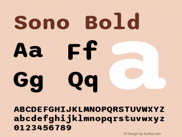 Sono Bold Version 1.100; ttfautohint (v1.8.3)图片样张