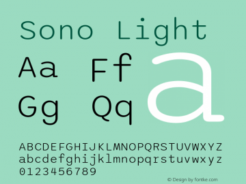 Sono Light Version 1.100; ttfautohint (v1.8.3)图片样张