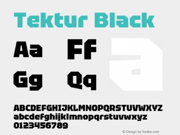 Tektur Black Version 1.002; ttfautohint (v1.8.3)图片样张