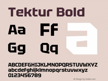 Tektur Bold Version 1.002; ttfautohint (v1.8.3)图片样张