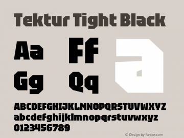 Tektur Tight Black Version 1.002; ttfautohint (v1.8.3)图片样张