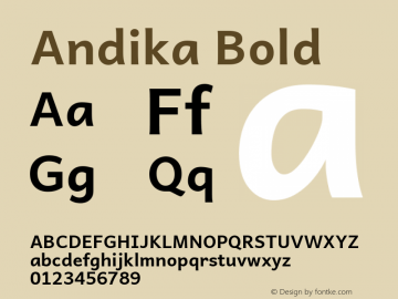 Andika Bold Version 6.000图片样张