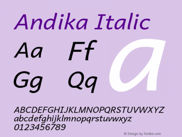 Andika Italic Version 6.000图片样张