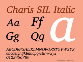 Charis SIL Italic Version 6.000图片样张