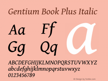 Gentium Book Plus Italic Version 6.000图片样张