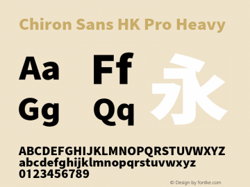 Chiron Sans HK Pro Heavy Version 1.007;hotconv 1.0.118;makeotfexe 2.5.65603图片样张