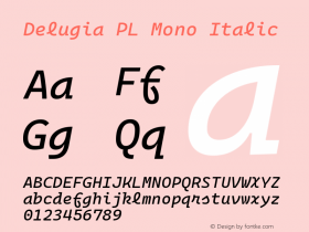 Delugia PL Mono Italic v2105.24.1图片样张