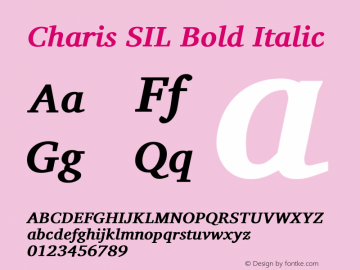 Charis SIL Bold Italic Version 6.001图片样张