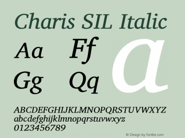 Charis SIL Italic Version 6.001图片样张