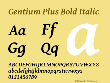 Gentium Plus Bold Italic Version 6.001图片样张