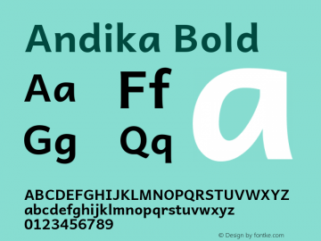 Andika Bold Version 6.001图片样张