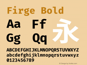 Firge Bold Version 0.1.0 ; ttfautohint (v1.8.3) -l 6 -r 45 -G 200 -x 14 -D latn -f none -a qsq -W -X 