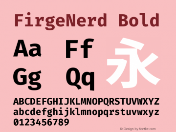 FirgeNerd Bold Version 0.1.0 ; ttfautohint (v1.8.3) -l 6 -r 45 -G 200 -x 14 -D latn -f none -a qsq -W -X 