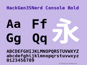 HackGen35Nerd Console Bold Version 2.4.0 ; ttfautohint (v1.8.3) -l 6 -r 45 -G 200 -x 14 -D latn -f none -m 