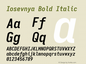 Iosevnya Bold Italic Version 8.0.1图片样张