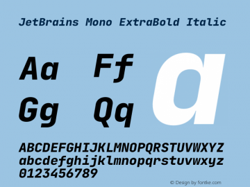 JetBrains Mono ExtraBold Italic Version 2.241图片样张