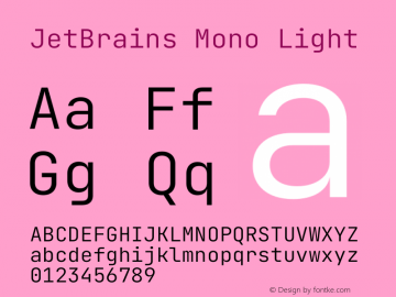 JetBrains Mono Light Version 2.241图片样张