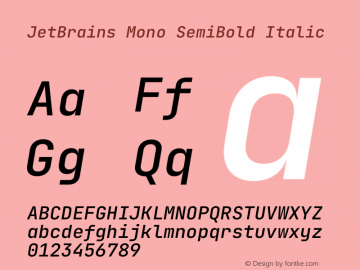 JetBrains Mono SemiBold Italic Version 2.241图片样张