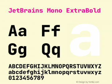 JetBrains Mono ExtraBold Version 2.242图片样张