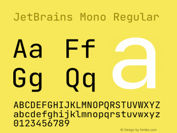 JetBrains Mono Regular Version 2.242图片样张