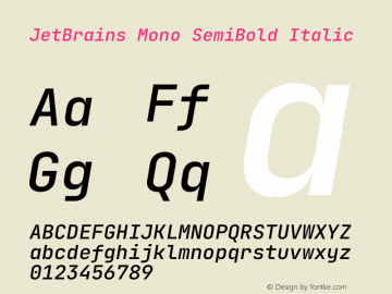 JetBrains Mono SemiBold Italic Version 2.242图片样张