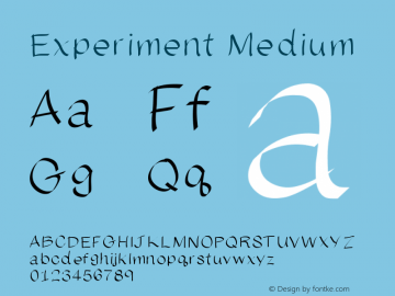 Experiment Medium Version 001.000 Font Sample