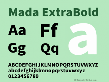 Mada ExtraBold Version 1.004图片样张