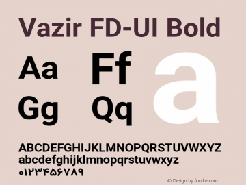 Vazir Bold FD-UI Version 30.0.0图片样张