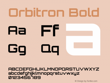 Orbitron Bold Version 2.001图片样张