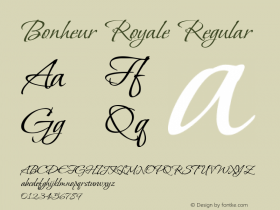 Bonheur Royale Regular Version 1.010; ttfautohint (v1.8.3)图片样张