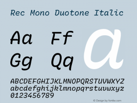 Rec Mono Duotone Italic Version 1.079图片样张