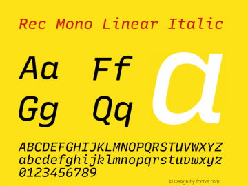 Rec Mono Linear Italic Version 1.079图片样张