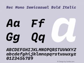 Rec Mono Semicasual Bold Italic Version 1.079图片样张