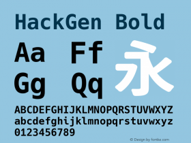 HackGen Bold Version 2.5.1 ; ttfautohint (v1.8.3) -l 6 -r 45 -G 200 -x 14 -D latn -f none -m 