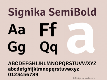 Signika SemiBold Version 2.001图片样张