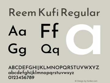 Reem Kufi Regular Version 1.002图片样张