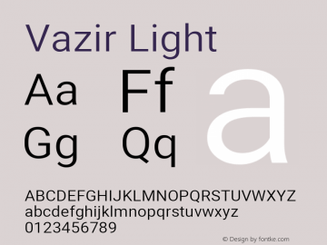 Vazir Light Version 30.1.0图片样张
