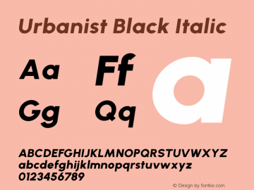 Urbanist Black Italic Version 1.253图片样张