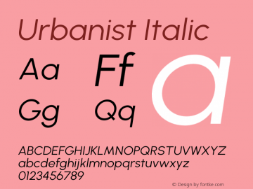 Urbanist Italic Version 1.253图片样张