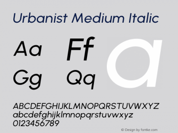 Urbanist Medium Italic Version 1.253图片样张