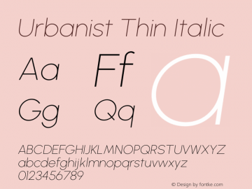 Urbanist Thin Italic Version 1.253图片样张