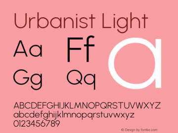 Urbanist Light Version 1.253; ttfautohint (v1.8.3)图片样张