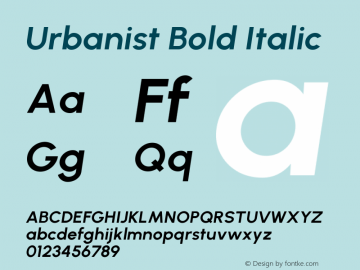 Urbanist Bold Italic Version 1.253; ttfautohint (v1.8.3)图片样张