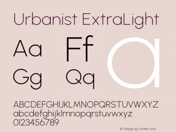 Urbanist ExtraLight Version 1.253; ttfautohint (v1.8.3)图片样张