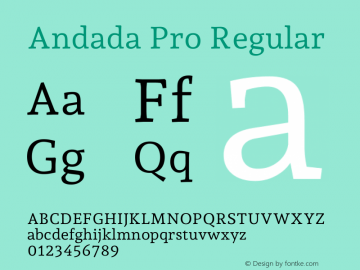 Andada Pro Regular Version 3.003图片样张