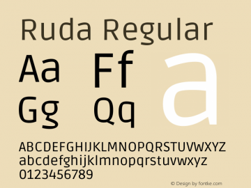 Ruda Regular Version 2.001图片样张